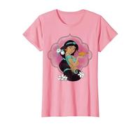 Croquis de portrait de Disney Aladdin Jasmine et lampe T-Shirt, Femme, Rose, XXL