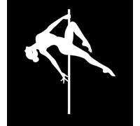 croquis de silhouette de danseuse de pole dance artistique Peintures murales et stickers muraux en vinyle 54.6x62.9cm Stickers pour vitres Blanc