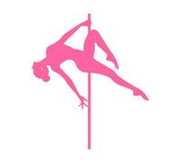 croquis de silhouette de danseuse de pole dance artistique Peintures murales et stickers muraux en vinyle 42x48.4cm Stickers pour vitres Rose
