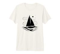 Croquis de Voile Capitaine Sloop Race T-Shirt Haut de Gamme