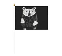 Croquis d'ours en dix pièces - Drapeau imprimé double face - 14 x 20,8 cm - Convient pour les activités d'équipe