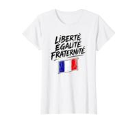 Croquis Drapeau français avec Liberté Égalité Fraternité T-Shirt Graphique avec Valeur