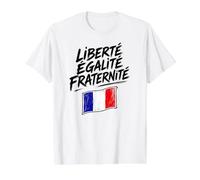 Croquis Drapeau français avec Liberté Égalité Fraternité T-Shirt Graphique avec Valeur