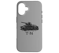 Croquis du Char Russe T-34 de la Seconde Guerre Mondiale Coque pour iPhone 16
