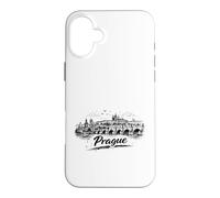 Croquis du Paysage Urbain du Pont Charles de Prague Coque pour iPhone 16 Plus