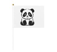 Croquis d'un panda - 10 pièces - Drapeau imprimé double face - 14 x 20,8 cm - Convient pour les activités d'équipe