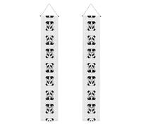 Croquis d'un panda imprime des bannières de porche, bannières décoratives à suspendre, convient pour les fêtes, décoration d'intérieur et d'extérieur multi-scènes