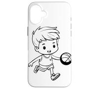 Croquis d'un Petit Joueur de Basket-Ball pour garçon Coque pour iPhone 16 Plus