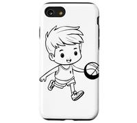 Croquis d'un Petit Joueur de Basket-Ball pour garçon Coque pour iPhone SE (2020) / 7/8