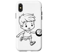 Croquis d'un Petit Joueur de Basket-Ball pour garçon Coque pour iPhone X/XS