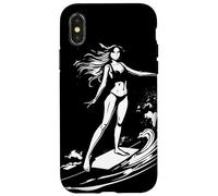 Croquis d'une Fille Qui Fait du Surf pour Les Filles Coque pour iPhone X/XS