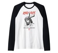 Croquis Jésus Love King of Hope Croix-Chrétienne Croquis Art Manche Raglan