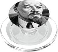 Croquis Lénine Charbon PopSockets PopGrip pour MagSafe