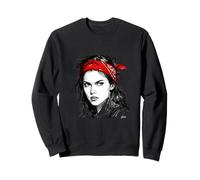 Croquis Noir et Blanc d'Olivia avec Un Bandana Rouge Sweatshirt