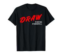 Croquis pour Garder Les Enfants Hors IA Drôle Artiste créatif T-Shirt
