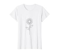 Croquis Tournesol Vintage Cottagecore Floral T-Shirt Graphique avec Valeur