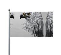 Croquis un drapeau d'aigle. Imprimé sur un seul côté, 0,9 x 1,5 m, léger et fluide, adapté pour une utilisation en intérieur et en extérieur.