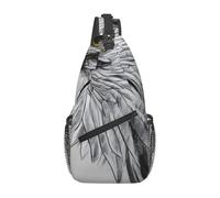 Croquis un sac de poitrine croix d'aigle en diagonale. Sac bandoulière respirant réglable, sac à bandoulière de voyage