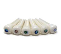 Crosby broches de chevalet en os pur avec incrustation de points d'ormeau pour guitare acoustique 6 et 12 cordes