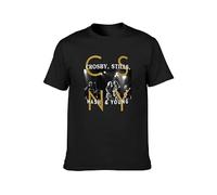 Crosby Stills Nash & Young Csny Mens T-Shirt Casual Cotton Tees Tops Black L