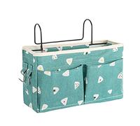 Croselyu Casa Multifonctionnelle Table De Nuit Sac Suspendu En Tissu Pour Chambre Et Dortoir Caddy De Lit Pour Organiser Les Livres Et Magazines (Vert)