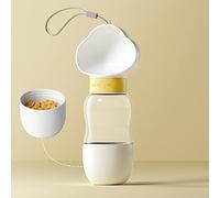 croselyu Distributeur d'eau portable pour promener votre chien ou chat - 1 pièce (350 + 200 ml, blanc)