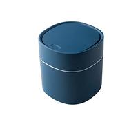 croselyu Mini poubelle de bureau avec couvercle - Seau sanitaire pour peler les graines de melon - Seau poubelle de voiture (Blue)