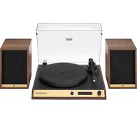 Crosley C72 Tourne-Disque avec Haut-parleurs - Tourne-Disque Bluetooth avec Haut-parleurs d'étagère de 60 W, Lecteur Vinyle Facile à Installer avec Couvercle Anti-poussière, système d'étagère,