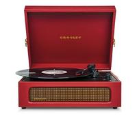 Crosley Voyager Tourne-Disque avec 2 Haut-parleurs, entrée et Sortie Bluetooth et AUX - Tourne-Disque rétro à 3 Vitesses - pour vinyles de 7", 10" et 12" - Portable avec étui intégré - Rouge Borgogne