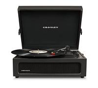 Crosley Voyager Tourne-Disque avec 2 Haut-parleurs, entrée et Sortie Bluetooth et AUX - Tourne-Disque rétro à 3 Vitesses - pour vinyles de 7", 10" et 12" - Portable avec étui intégré - Noir