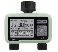 CROSOFMI 2 Voies Programmateur Arrosage Automatique Minuteur Arrosage pour Jardin Programmateur Robinet Arrosage Connecté/Mode Verrouillage Enfant/Mode Automatique & Manuel/Retard De Pluie/IPX5