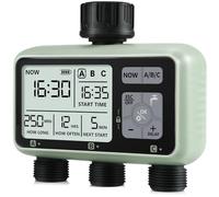 CROSOFMI 3 Voies Programmateur Arrosage Automatique Minuteur Arrosage pour Jardin Programmateur Robinet Arrosage Connecté/Mode Verrouillage Enfant/Mode Automatique & Manuel/Retard De Pluie/IPX5