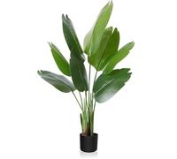 CROSOFMI Oiseau de Paradis Artificiel de 120 cm, Faux Palmier Tropical avec 8 Feuilles, Plantes artificielles parfaites en Pot pour intérieur ou extérieur, Maison, Bureau, décoration Moderne, Cadeau