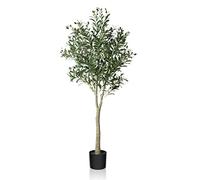 CROSOFMI Olivier Artificiel 150cm en Pot Fausse Plante Verte Décoration pour Intérieur Extérieur Maison Chambre Salon Balcon Cour Jardin
