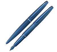 Cross ATX Coffret cadeau stylo à bille et stylo-plume, calibre de trait ou de plume M, couleur d'écriture noire/bleu foncé brossé