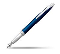 CROSS ATX - Stylo plume laqué bleu translucide avec attributs plaqués chrome / stylo rechargeable - Pointe moyenne - Écrin classique et 2 cartouches incluses