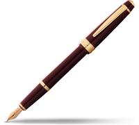Cross Bailey Light Stylo - Plume, Calibre M, Avec Emballage Cadeau, Vernis Rouge Avec Ferrures Dorées, 1 Pièce (1 Pièce)