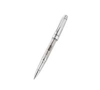 Cross Bailey Light Translucent 8015 Stylo roller (mine à bille roller, noir, épaisseur de trait F - fin, emballage cadeau de qualité supérieure), translucide/chromé