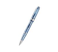 Cross Bailey Light Translucent 8015 Stylo roller (recharge à bille roller, noir, épaisseur de trait F - fin, emballage cadeau de qualité supérieure), bleu marine/chromé
