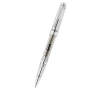 Cross Bailey Light Translucent 8562-1 Stylo à bille (mine de stylo à bille noire, épaisseur de trait M, indélébile, modèle à capuchon, emballage cadeau de qualité supérieure) translucide/chromé
