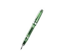 Cross Bailey Light Translucent Stylo plume (XF en acier inoxydable, avec cartouche d'encre noire 8921, emballage cadeau de qualité supérieure) Vert translucide/chromé