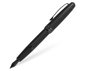 CROSS Bailey Stylo plume laqué noir mat avec attributs PVD Noir poli Pointe moyenne