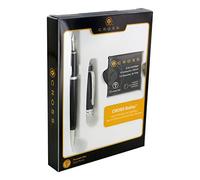 Cross Bailey Stylo-plume Pointe Moyenne + 6 cartouches d'encre Noir Medium Nib Black Lacquer with Chrome Accents