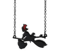 Cross-border Hayao Anime Merchandise Black Broom Witch Necklace Dark and Moody Ins Style Collarbone Chain