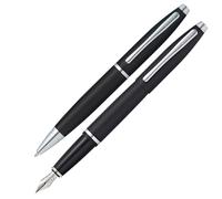 Cross Calais Coffret cadeau stylo à bille et stylo-plume (calibre de trait ou de plume M, couleur d'écriture noire) noir mat