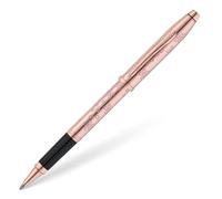 Cross Century II Cherry Blossom Stylo roller (trait M, couleur de l'encre : noir, avec boîte cadeau de qualité supérieure) Laqué or rose, ferrures en acier inoxydable plaqué or rose