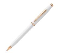 Cross Century II Pearlescent White Lacquer Ballpoint Pen with Rose-Gold Tone Appointments