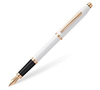 Cross Century II Pearlescent White Lacquer Fountain Pen with Rose-Gold Tone Appointments and Stainless Steel Fine Nib plated with Rose-Gold PVD