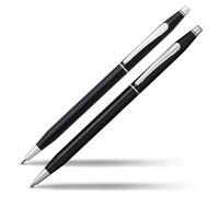 Cross Classic Century Stylo à bille laqué noir et crayon 0,7 mm avec attributs chromés