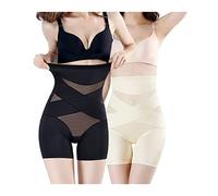 Cross Compression Abs Shaping Pants, Adoremoon Cross Compression Abs & Booty High Waisted Shaper, Hi-Waist Tummy Control Compression Butt Lifter Panties Girdle (Black+Beige,L)